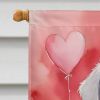 Kuvasz My Valentine House Flag Large Porch Sleeve Pole Decorative Outside Yard Banner Artwork Wall Hanging, Polyester, House Size, Multicolor