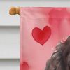 American Water Spaniel My Valentine House Flag Large Porch Sleeve Pole Decorative Outside Yard Banner Artwork Wall Hanging, Polyester, House Size