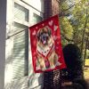 Leonberger My Valentine House Flag Large Porch Sleeve Pole Decorative Outside Yard Banner Artwork Wall Hanging, Polyester, House Size, Multicolor