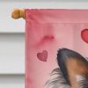 Papillon My Valentine House Flag Large Porch Sleeve Pole Decorative Outside Yard Banner Artwork Wall Hanging, Polyester, House Size, Multicolor