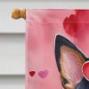 Australian Cattle Dog My Valentine House Flag Large Porch Sleeve Pole Decorative Outside Yard Banner Artwork Wall Hanging, Polyester, House Size