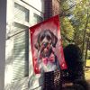 Wirehaired Pointing Griffon My Valentine House Flag Large Porch Sleeve Pole Decorative Outside Yard Banner Artwork Wall Hanging, Polyester, House Size