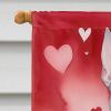 Bull Terrier My Valentine House Flag Large Porch Sleeve Pole Decorative Outside Yard Banner Artwork Wall Hanging, Polyester, House Size, Multicolor