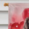 English Springer Spaniel My Valentine House Flag Large Porch Sleeve Pole Decorative Outside Yard Banner Artwork Wall Hanging, Polyester, House Size