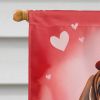 Bloodhound My Valentine House Flag Large Porch Sleeve Pole Decorative Outside Yard Banner Artwork Wall Hanging, Polyester, House Size, Multicolor