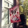 Papillon My Valentine House Flag Large Porch Sleeve Pole Decorative Outside Yard Banner Artwork Wall Hanging, Polyester, House Size, Multicolor