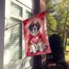 Saint Bernard My Valentine House Flag Large Porch Sleeve Pole Decorative Outside Yard Banner Artwork Wall Hanging, Polyester, House Size, Multicolor