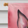 Rat Terrier My Valentine House Flag Large Porch Sleeve Pole Decorative Outside Yard Banner Artwork Wall Hanging, Polyester, House Size, Multicolor