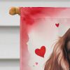 Sussex Spaniel My Valentine House Flag Large Porch Sleeve Pole Decorative Outside Yard Banner Artwork Wall Hanging, Polyester, House Size, Multicolor