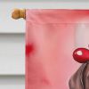 Chocolate Labrador Retriever My Valentine House Flag Large Porch Sleeve Pole Decorative Outside Yard Banner Artwork Wall Hanging, Polyester