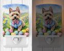 NEW Cairn Terrier Easter Egg Hunt Ceramic Night Light Compact, UL-Certified, Ideal for Bedroom, Bathroom, Nursery, Hallway, Kitchen, 6x4x3, Multicolor