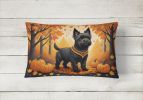 Autumn Leaves Throw Pillow Throw Pillow for Indoor Couch Bed Outdoor Patio Washable, Cairn Terrier Black,12Hx16W