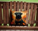 Black Labrador Retriever Fall Throw Pillow Machine Washable, Indoor Outdoor Decorative Pillow for Couch, Bed or Patio, 14Hx14W