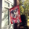 Catahoula My Valentine House Flag Large Porch Sleeve Pole Decorative Outside Yard Banner Artwork Wall Hanging, Polyester, House Size, Multicolor