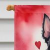 Scottish Terrier My Valentine House Flag Large Porch Sleeve Pole Decorative Outside Yard Banner Artwork Wall Hanging, Polyester, House Size