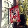 Belgian Malinois My Valentine House Flag Large Porch Sleeve Pole Decorative Outside Yard Banner Artwork Wall Hanging, Polyester, House Size