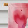 American Eskimo My Valentine House Flag Large Porch Sleeve Pole Decorative Outside Yard Banner Artwork Wall Hanging, Polyester, House Size, Multicolor