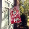 Akita My Valentine House Flag Large Porch Sleeve Pole Decorative Outside Yard Banner Artwork Wall Hanging, Polyester, House Size, Multicolor