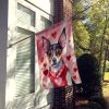 Rat Terrier My Valentine House Flag Large Porch Sleeve Pole Decorative Outside Yard Banner Artwork Wall Hanging, Polyester, House Size, Multicolor