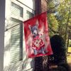 American Hairless Terrier My Valentine House Flag Large Porch Sleeve Pole Decorative Outside Yard Banner Artwork Wall Hanging, Polyester, House Size