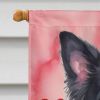 Border Collie My Valentine House Flag Large Porch Sleeve Pole Decorative Outside Yard Banner Artwork Wall Hanging, Polyester, House Size, Multicolor