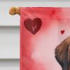 Saint Bernard My Valentine House Flag Large Porch Sleeve Pole Decorative Outside Yard Banner Artwork Wall Hanging, Polyester, House Size, Multicolor