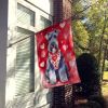 Kerry Blue Terrier My Valentine House Flag Large Porch Sleeve Pole Decorative Outside Yard Banner Artwork Wall Hanging, Polyester, House Size