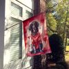 Curly-Coated Retriever My Valentine House Flag Large Porch Sleeve Pole Decorative Outside Yard Banner Artwork Wall Hanging, Polyester, House Size