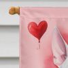 English Bull Terrier My Valentine House Flag Large Porch Sleeve Pole Decorative Outside Yard Banner Artwork Wall Hanging, Polyester, House Size