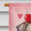 Border Terrier My Valentine House Flag Large Porch Sleeve Pole Decorative Outside Yard Banner Artwork Wall Hanging, Polyester, House Size, Multicolor