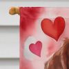 Brittany Spaniel My Valentine House Flag Large Porch Sleeve Pole Decorative Outside Yard Banner Artwork Wall Hanging, Polyester, House Size