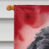 Portuguese Water Dog My Valentine House Flag Large Porch Sleeve Pole Decorative Outside Yard Banner Artwork Wall Hanging, Polyester, House Size