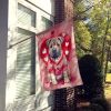 Shar Pei My Valentine House Flag Large Porch Sleeve Pole Decorative Outside Yard Banner Artwork Wall Hanging, Polyester, House Size, Multicolor