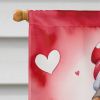 Basset Hound My Valentine House Flag Large Porch Sleeve Pole Decorative Outside Yard Banner Artwork Wall Hanging, Polyester, House Size, Multicolor