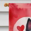 Schipperke My Valentine House Flag Large Porch Sleeve Pole Decorative Outside Yard Banner Artwork Wall Hanging, Polyester, House Size, Multicolor