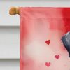 Giant Schnauzer My Valentine House Flag Large Porch Sleeve Pole Decorative Outside Yard Banner Artwork Wall Hanging, Polyester, House Size, Multicolor