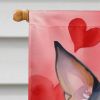 Miniature Pinscher My Valentine House Flag Large Porch Sleeve Pole Decorative Outside Yard Banner Artwork Wall Hanging, Polyester, House Size