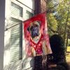 Bullmastiff My Valentine House Flag Large Porch Sleeve Pole Decorative Outside Yard Banner Artwork Wall Hanging, Polyester, House Size, Multicolor