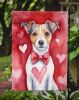 Jack Russell Terrier My Valentine Garden Flag Mailbox Flag Decorative Yard Flag Banner Outside Patio Artwork Yard Flower Beds, Garden Size, Multicolor