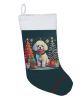 White Toy Poodle Christmas Christmas Stocking Fireplace Hanging Stockings Christmas Season Party Decor Family Holiday Decorations