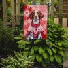 Brittany Spaniel My Valentine Garden Flag Mailbox Flag Decorative Yard Flag Banner Outside Patio Artwork Yard Flower Beds, Garden Size, Multicolor