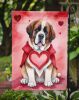 Saint Bernard My Valentine Garden Flag Mailbox Flag Decorative Yard Flag Banner Outside Patio Artwork Yard Flower Beds, Garden Size, Multicolor