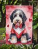 Bernedoodle My Valentine Garden Flag Mailbox Flag Decorative Yard Flag Banner Outside Patio Artwork Yard Flower Beds, Garden Size, Multicolor