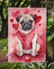 Pug My Valentine Garden Flag Mailbox Flag Decorative Yard Flag Banner Outside Patio Artwork Yard Flower Beds, Garden Size, Multicolor