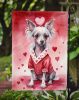 Chinese Crested My Valentine Garden Flag Mailbox Flag Decorative Yard Flag Banner Outside Patio Artwork Yard Flower Beds, Garden Size, Multicolor