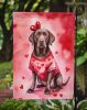 Chocolate Labrador Retriever My Valentine Garden Flag Mailbox Flag Decorative Yard Flag Banner Outside Patio Artwork Yard Flower Beds, Garden Size