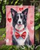 Border Collie My Valentine Garden Flag Mailbox Flag Decorative Yard Flag Banner Outside Patio Artwork Yard Flower Beds, Garden Size, Multicolor