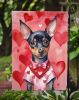 Miniature Pinscher My Valentine Garden Flag Mailbox Flag Decorative Yard Flag Banner Outside Patio Artwork Yard Flower Beds, Garden Size, Multicolor