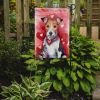 Fox Terrier My Valentine Garden Flag Mailbox Flag Decorative Yard Flag Banner Outside Patio Artwork Yard Flower Beds, Garden Size, Multicolor