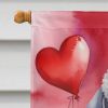 Bedlington Terrier My Valentine House Flag Large Porch Sleeve Pole Decorative Outside Yard Banner Artwork Wall Hanging, Polyester, House Size